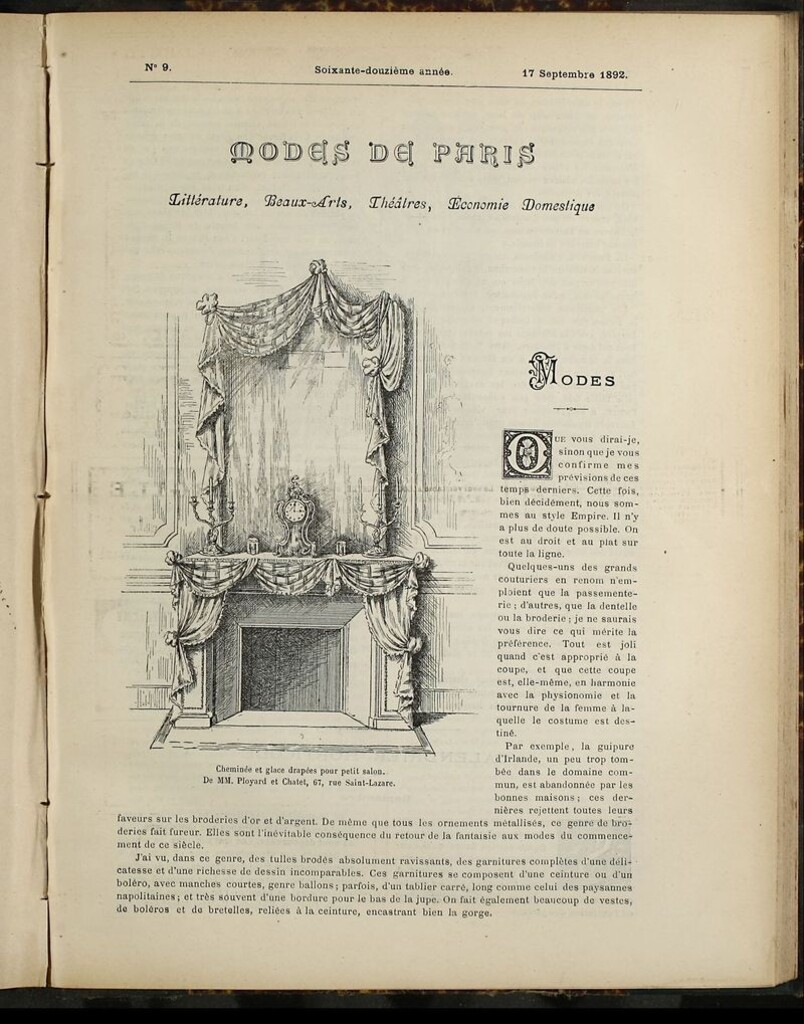Miniatura de Journal des Demoiselles et Petit courrier des dames del 17 de Septiembre de 1892