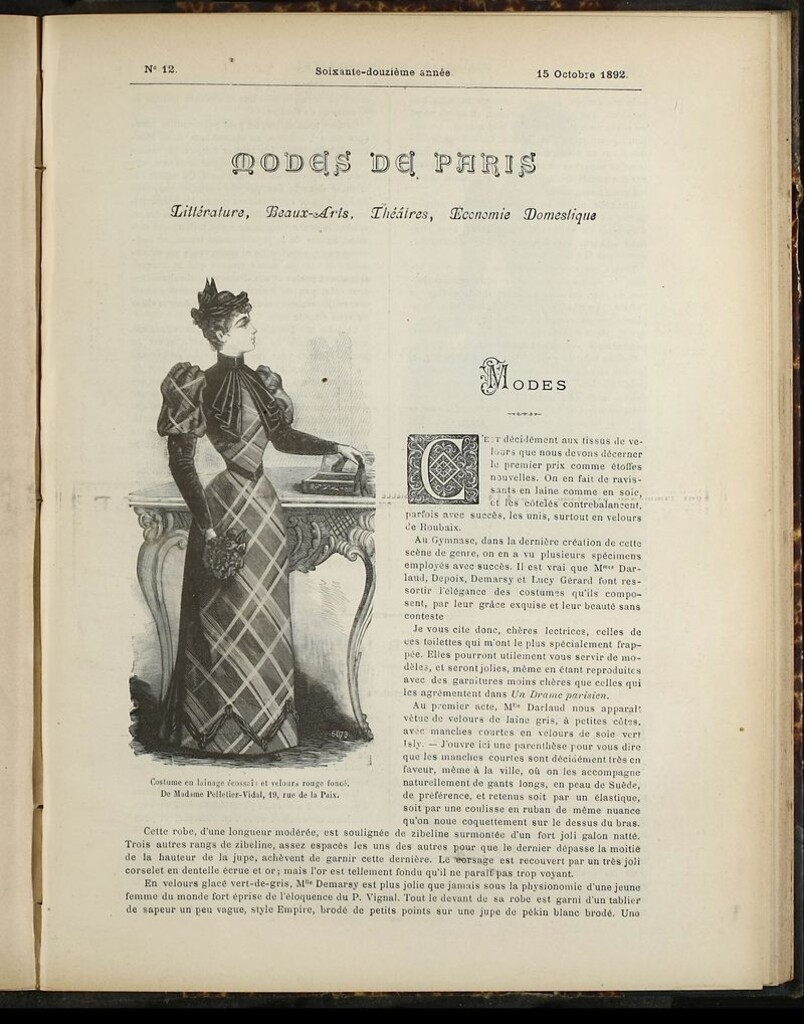 Miniatura de Journal des Demoiselles et Petit courrier des dames del 15 de Octubre de 1892