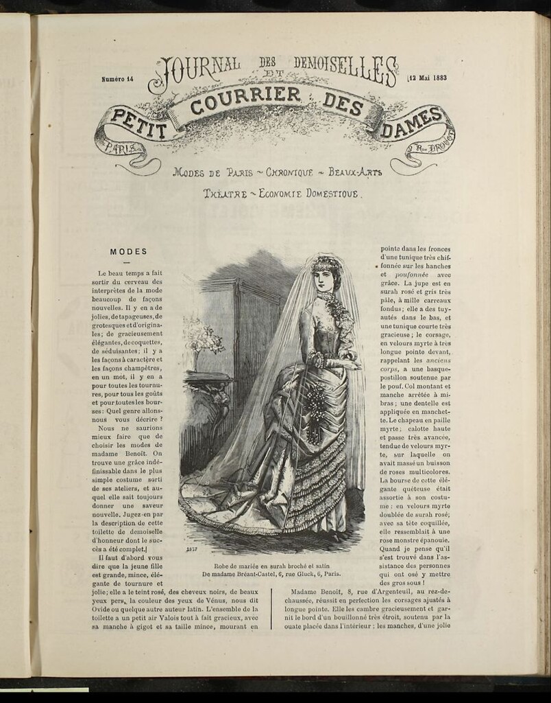 Miniatura de Journal des Demoiselles et Petit courrier des dames del 12 de Mayo de 1883