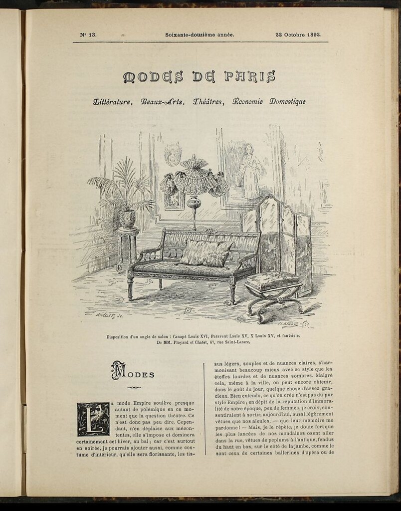 Miniatura de Journal des Demoiselles et Petit courrier des dames del 22 de Octubre de 1892