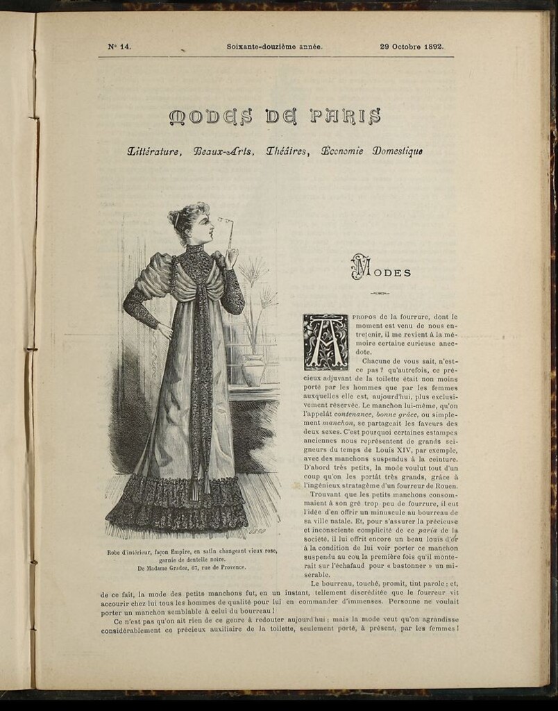 Miniatura de Journal des Demoiselles et Petit courrier des dames del 29 de Octubre de 1892