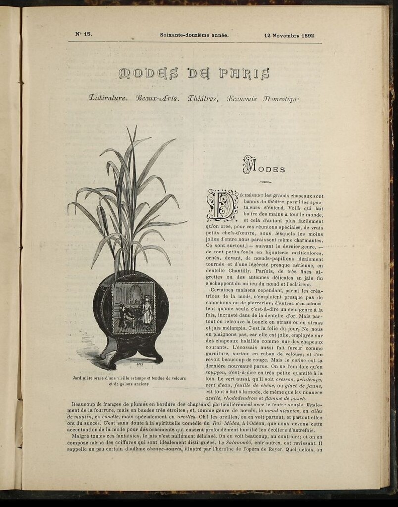 Miniatura de Journal des Demoiselles et Petit courrier des dames del 12 de Noviembre de 1892