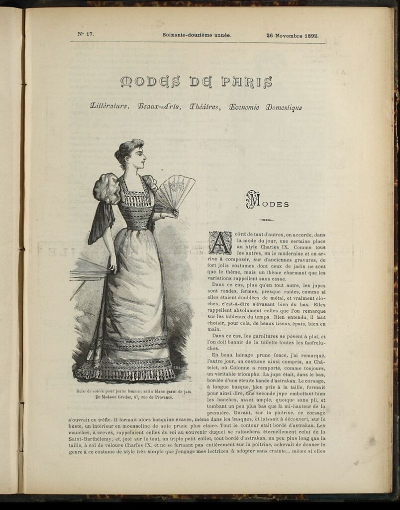 Miniatura de Journal des Demoiselles et Petit courrier des dames del 26 de Noviembre de 1892