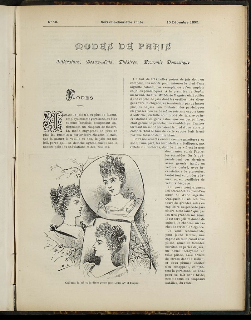 Miniatura de Journal des Demoiselles et Petit courrier des dames del 10 de Diciembre de 1892