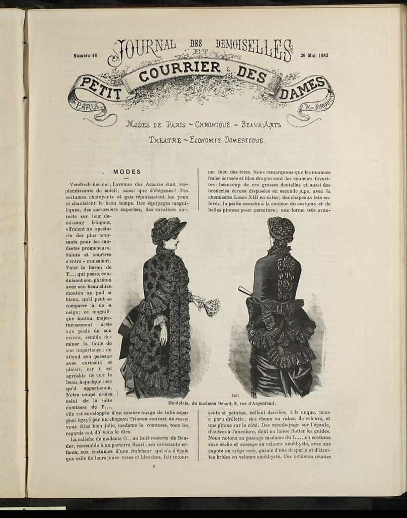 Miniatura de Journal des Demoiselles et Petit courrier des dames del 26 de Mayo de 1883