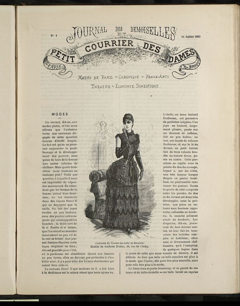 Miniatura de Journal des Demoiselles et Petit courrier des dames del 14 de Julio de 1883
