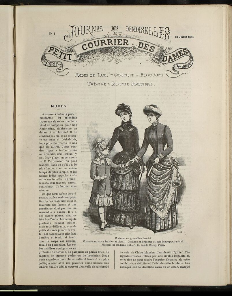 Miniatura de Journal des Demoiselles et Petit courrier des dames del 28 de Julio de 1883