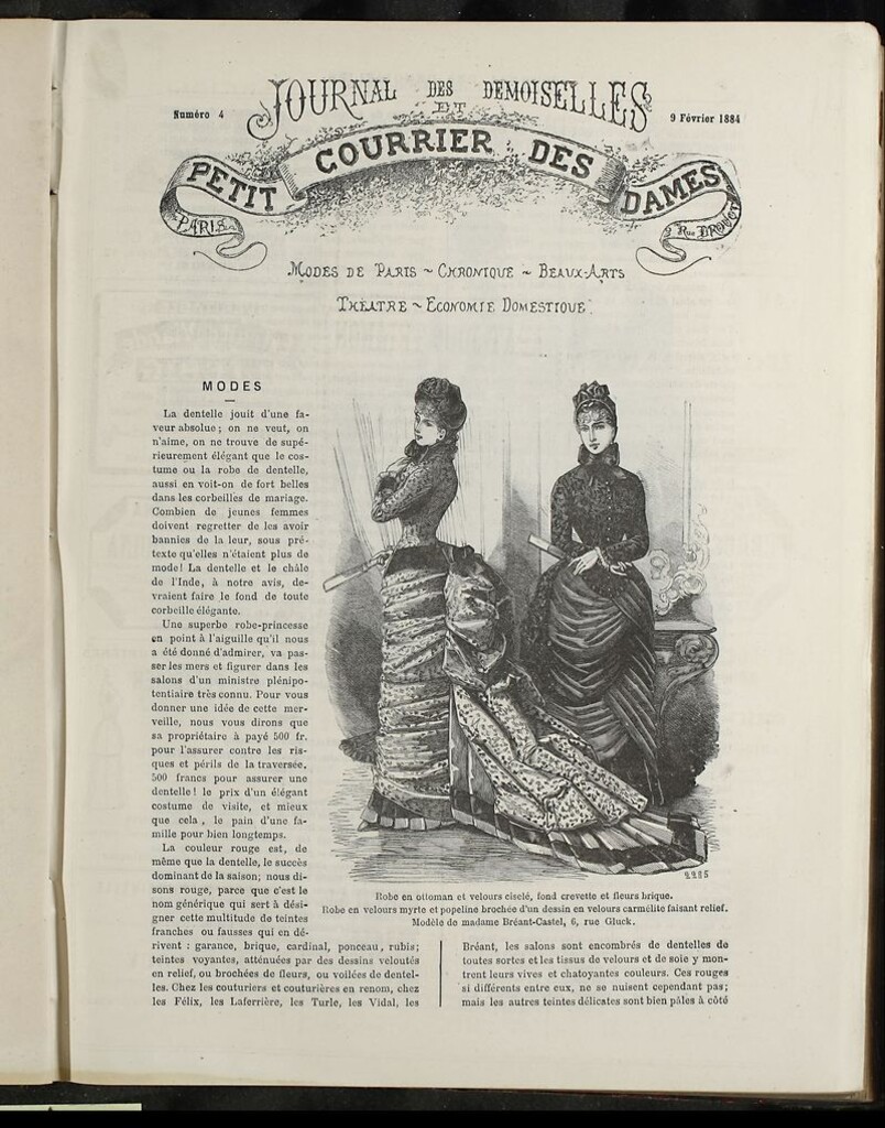 Miniatura de Journal des Demoiselles et Petit courrier des dames del 9 de Febrero de 1884