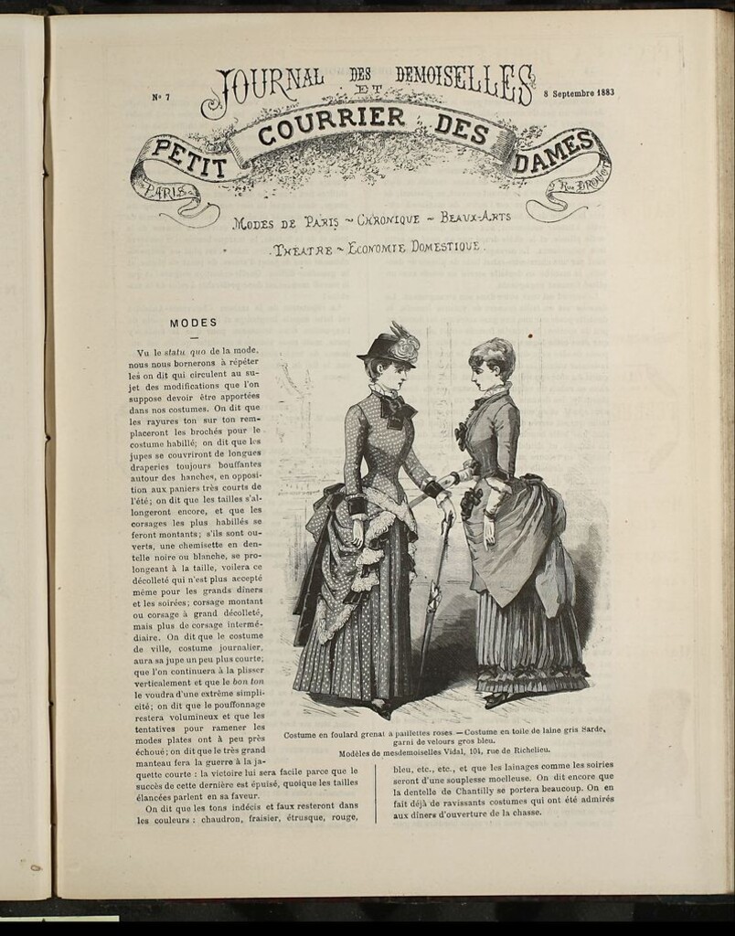 Miniatura de Journal des Demoiselles et Petit courrier des dames del 8 de Septiembre de 1883