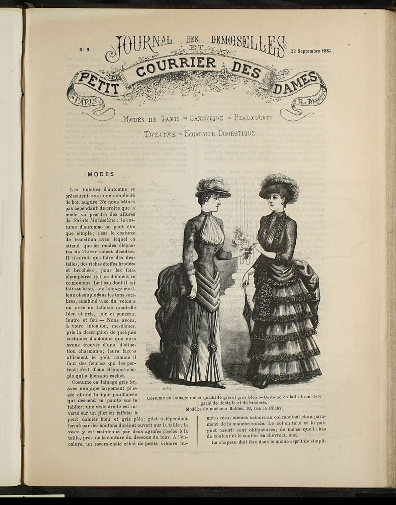 Miniatura de Journal des Demoiselles et Petit courrier des dames del 22 de Septiembre de 1883