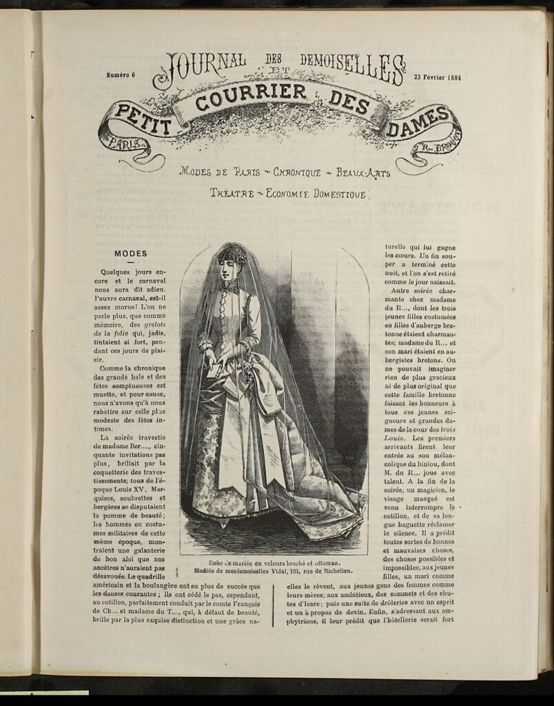 Miniatura de Journal des Demoiselles et Petit courrier des dames del 23 de Febrero de 1884