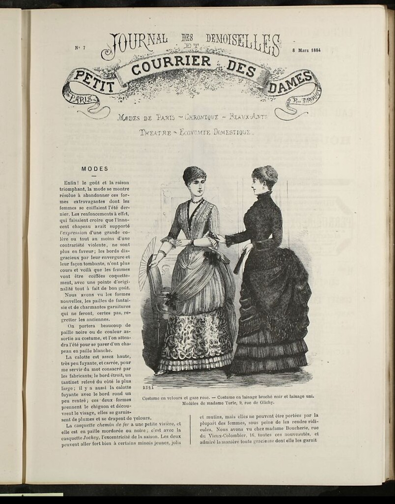 Miniatura de Journal des Demoiselles et Petit courrier des dames del 8 de Marzo de 1884