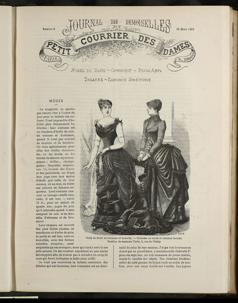 Miniatura de Journal des Demoiselles et Petit courrier des dames del 15 de Marzo de 1884