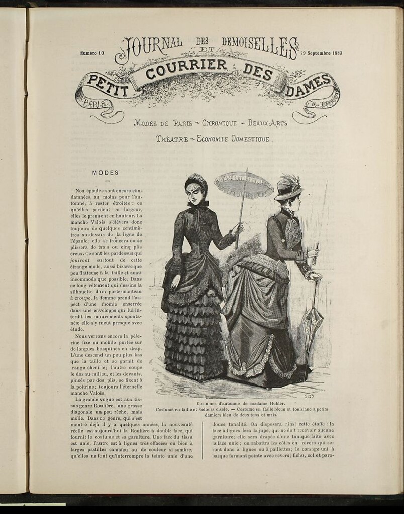 Miniatura de Journal des Demoiselles et Petit courrier des dames del 29 de Septiembre de 1883