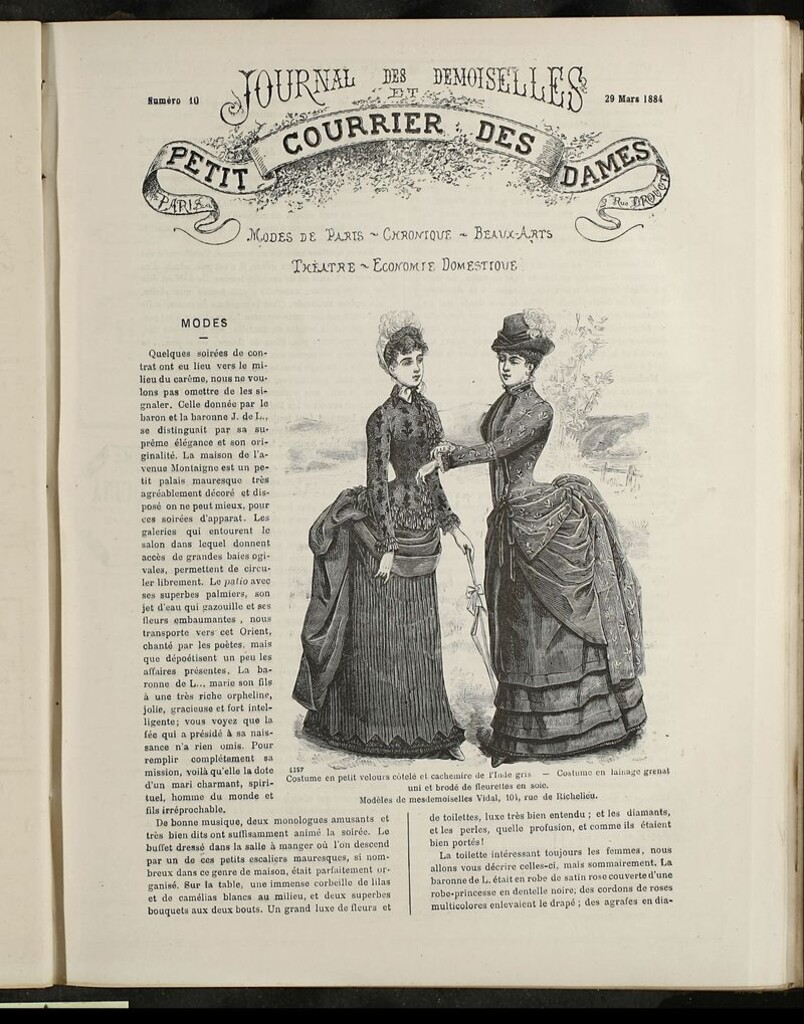 Miniatura de Journal des Demoiselles et Petit courrier des dames del 29 de Marzo de 1884