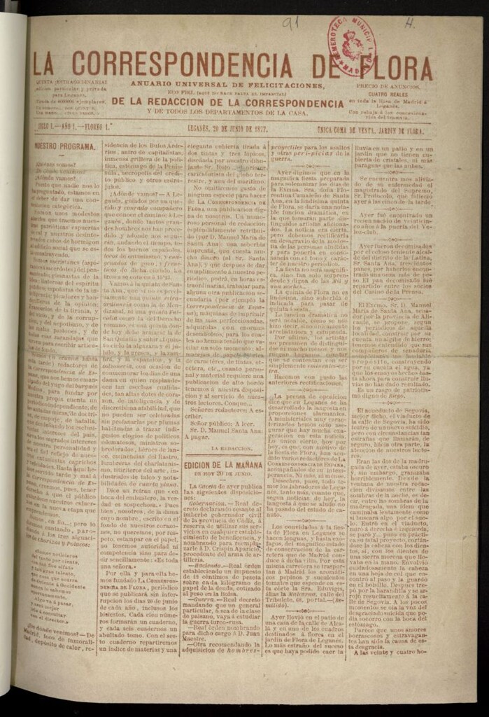 Miniatura de La Correspondencia de Flora: anuario universal de felicitaciones