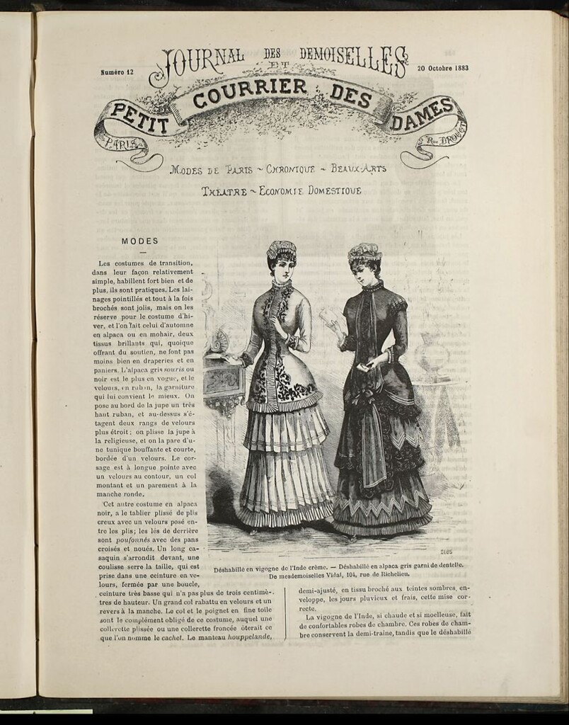 Miniatura de Journal des Demoiselles et Petit courrier des dames del 20 de Octubre de 1883