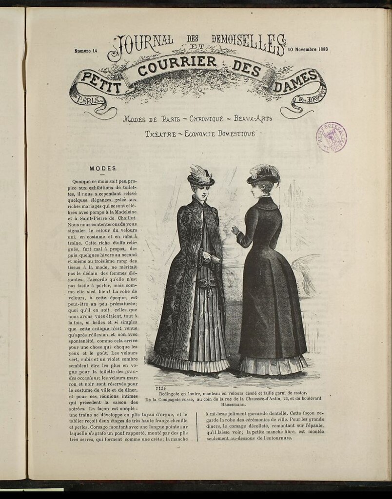 Miniatura de Journal des Demoiselles et Petit courrier des dames del 10 de Noviembre de 1883