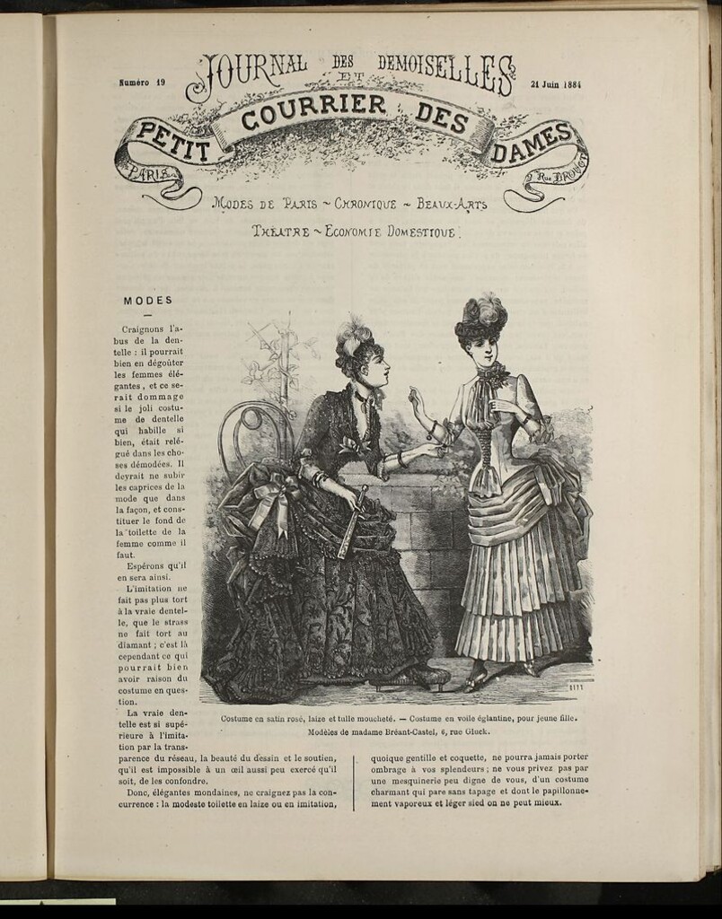 Miniatura de Journal des Demoiselles et Petit courrier des dames del 21 de Junio de 1884