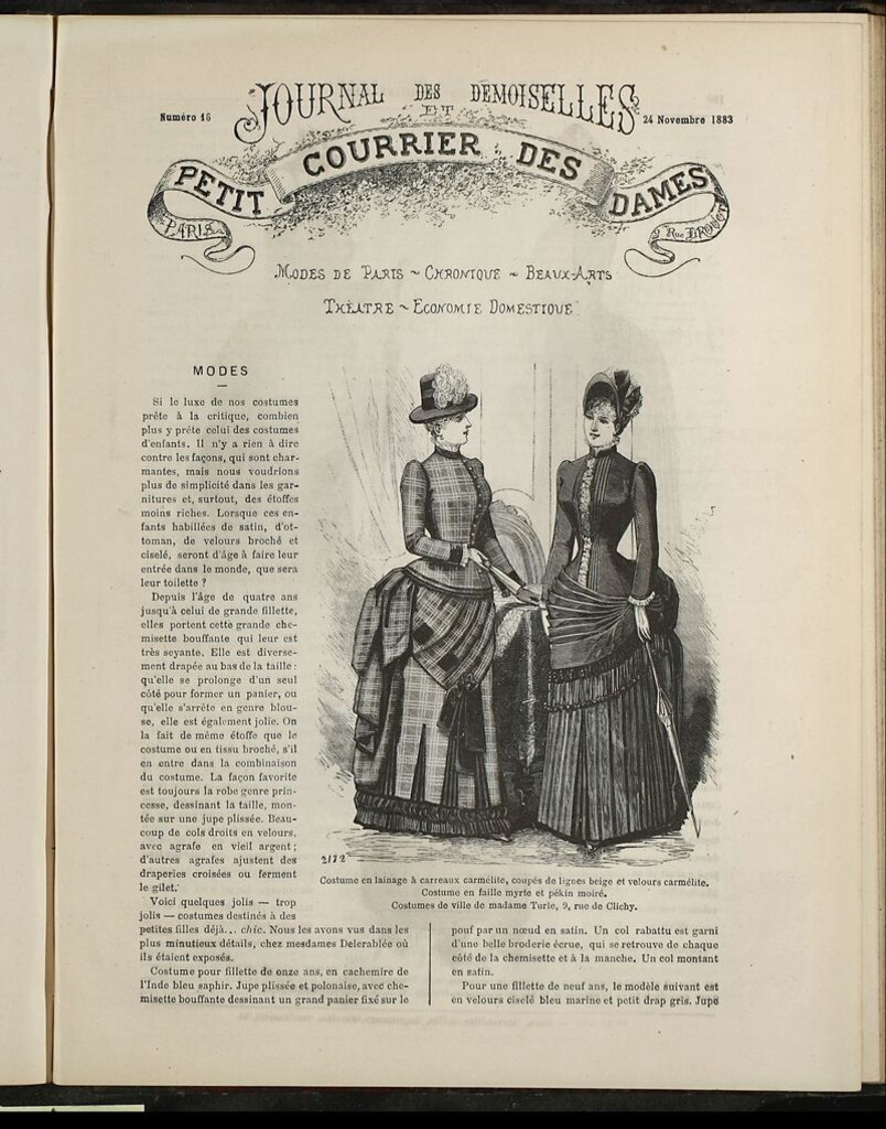 Miniatura de Journal des Demoiselles et Petit courrier des dames del 24 de Noviembre de 1883