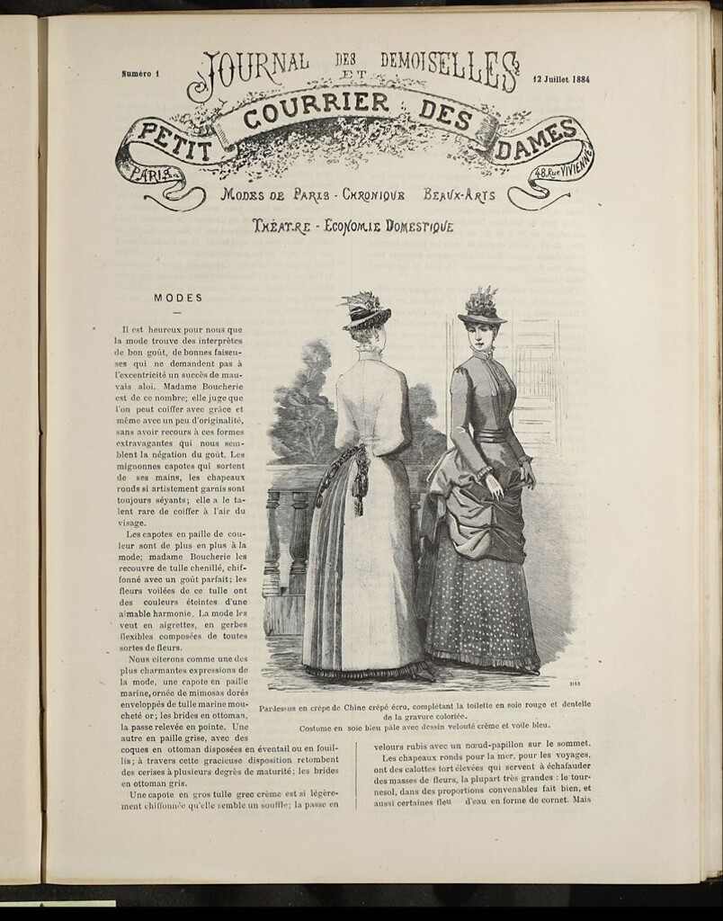 Miniatura de Journal des Demoiselles et Petit courrier des dames del 12 de Julio de 1884