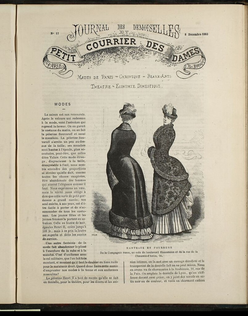 Miniatura de Journal des Demoiselles et Petit courrier des dames del 8 de Diciembre de 1883