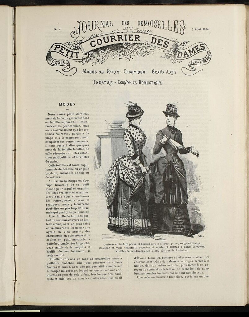 Miniatura de Journal des Demoiselles et Petit courrier des dames del 9 de Agosto de 1884
