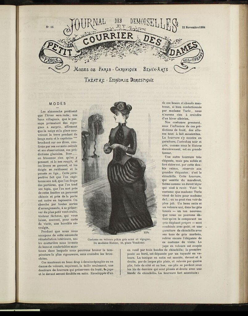 Miniatura de Journal des Demoiselles et Petit courrier des dames del 22 de Noviembre de 1884