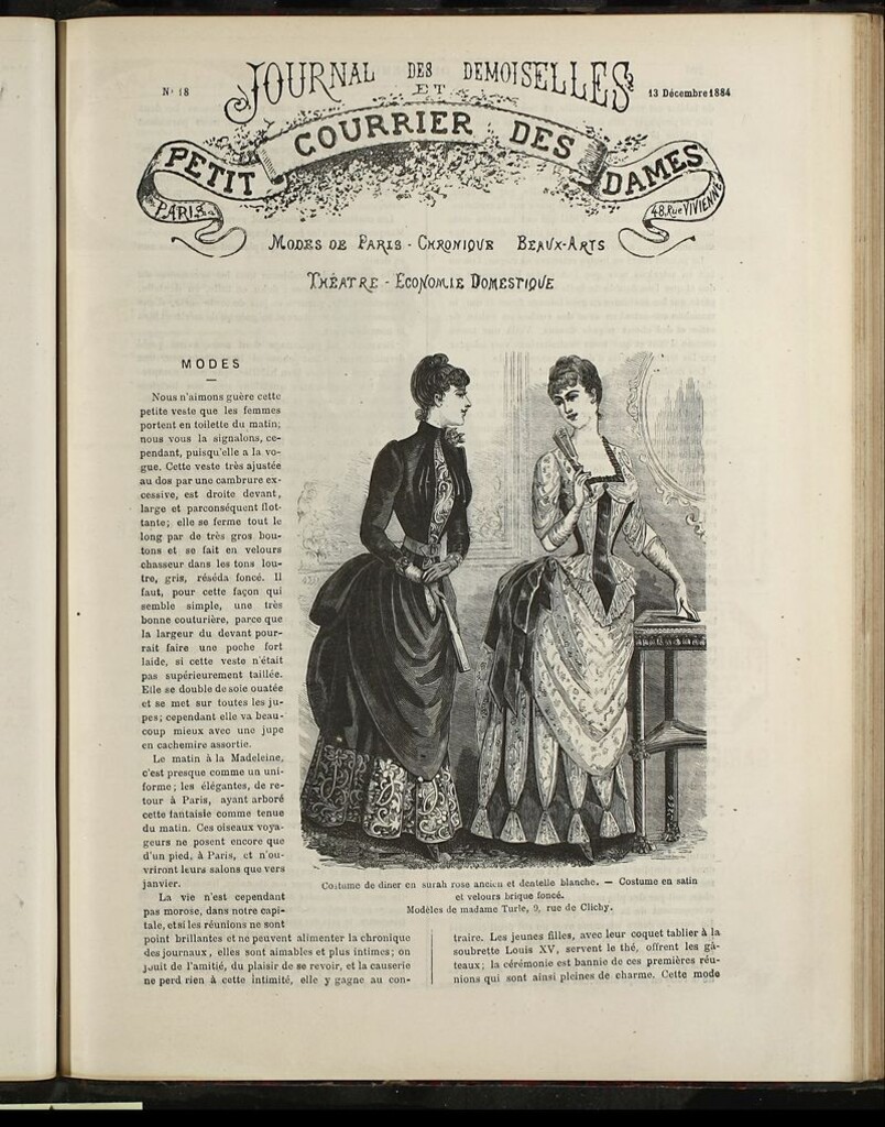 Miniatura de Journal des Demoiselles et Petit courrier des dames del 13 de Diciembre de 1884