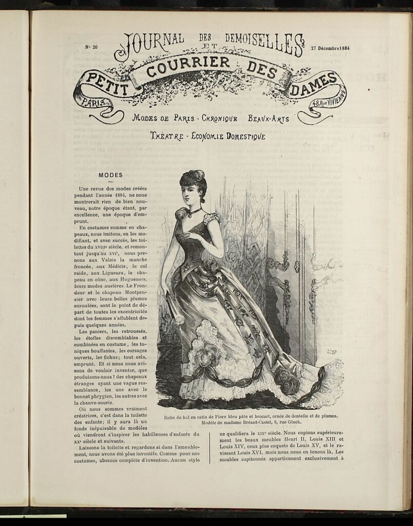Miniatura de Journal des Demoiselles et Petit courrier des dames del 27 de Diciembre de 1884