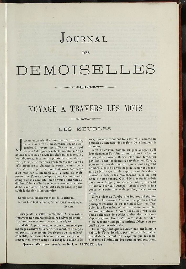 Miniatura de Journal des Demoiselles. Enero 1874