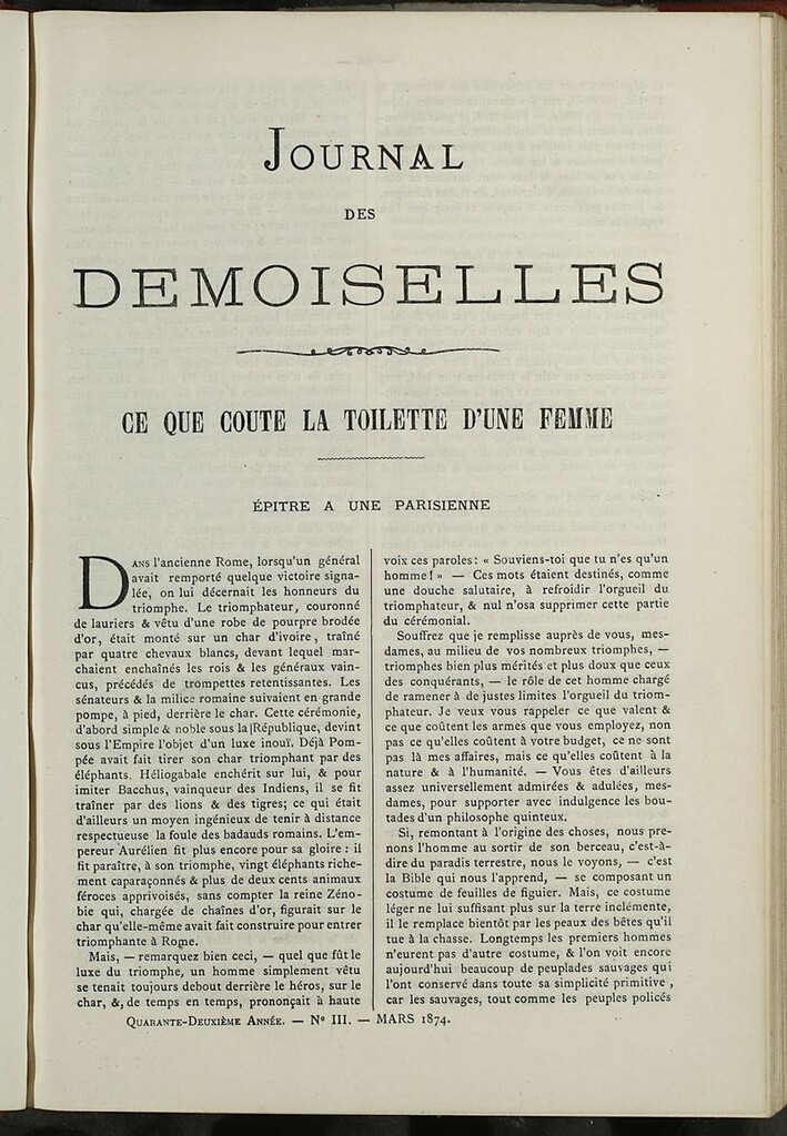Miniatura de Journal des Demoiselles. Marzo 1874
