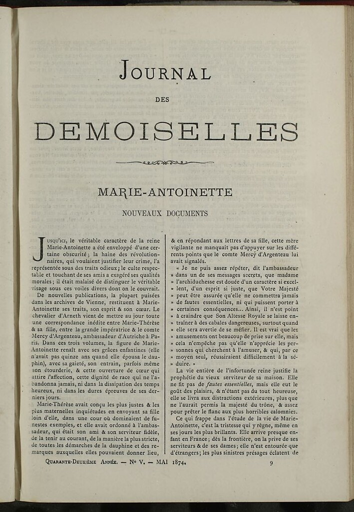 Miniatura de Journal des Demoiselles. Mayo 1874