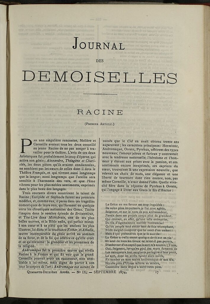 Miniatura de Journal des Demoiselles. Septiembre 1874