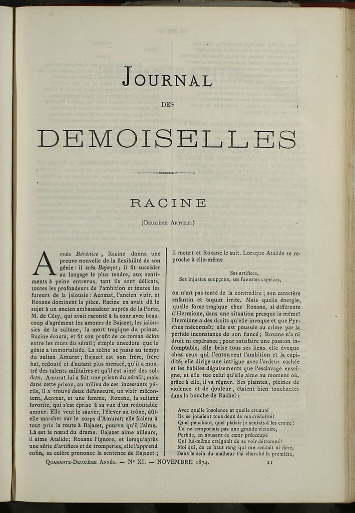 Miniatura de Journal des Demoiselles. Noviembre 1874