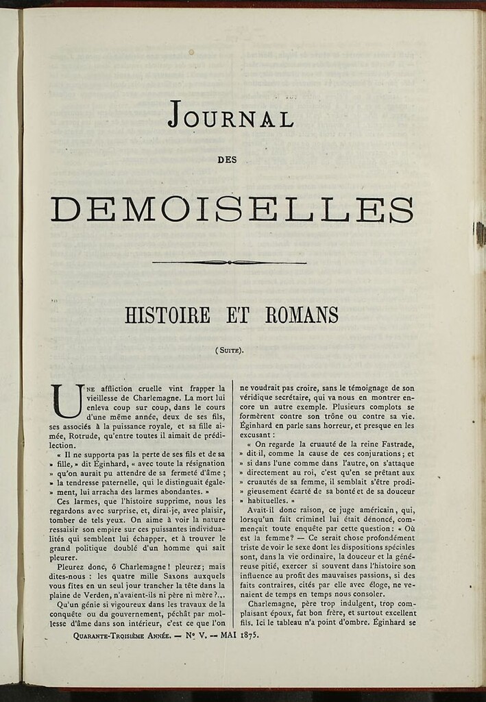 Miniatura de Journal des Demoiselles. Mayo 1875