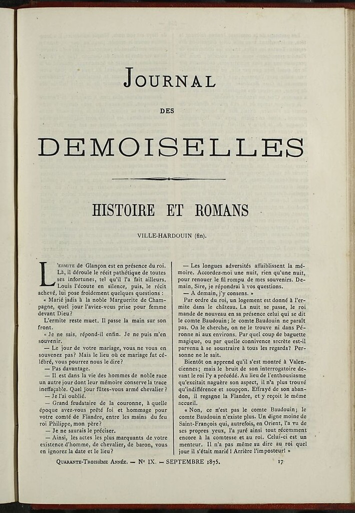 Miniatura de Journal des Demoiselles. Septiembre 1875