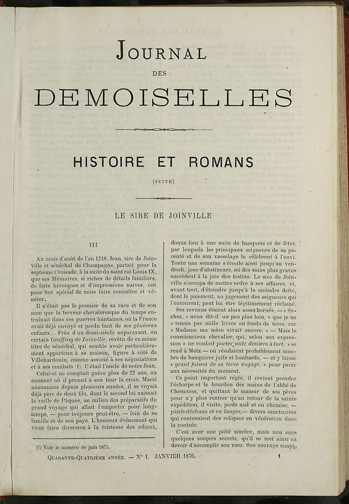 Miniatura de Journal des Demoiselles. Enero 1876