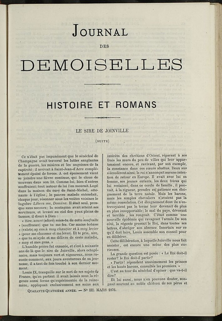 Miniatura de Journal des Demoiselles. Marzo 1876