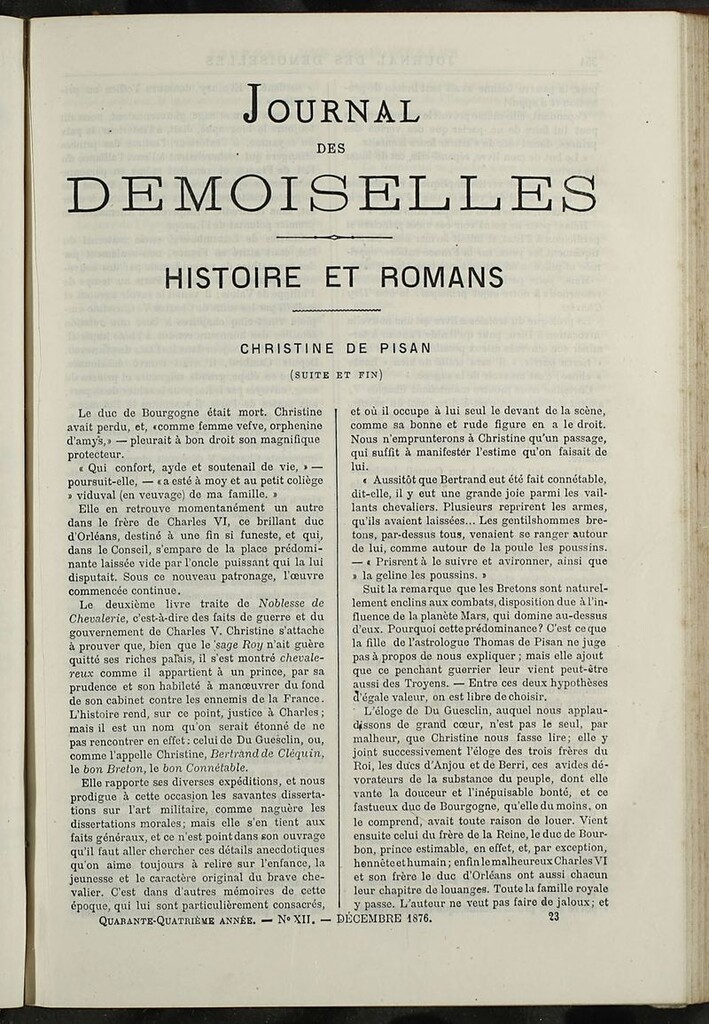 Miniatura de Journal des Demoiselles. Diciembre 1876