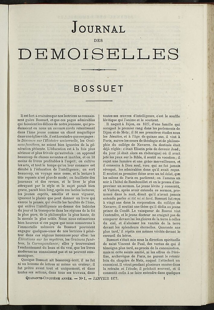 Miniatura de Journal des Demoiselles. Enero 1877