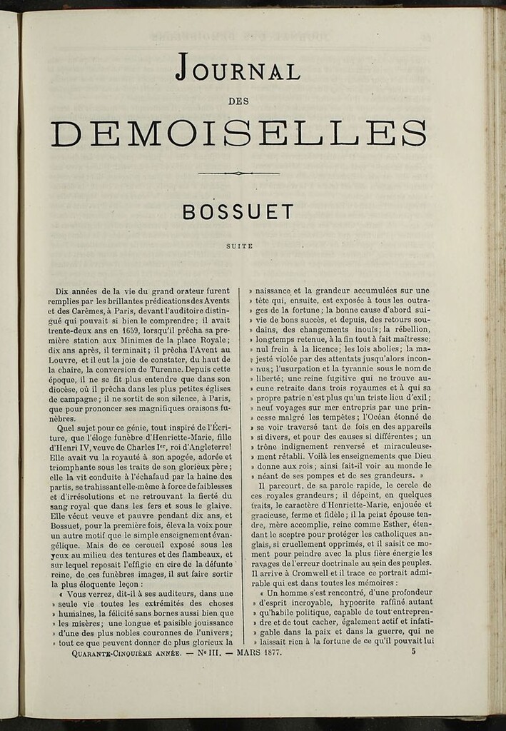 Miniatura de Journal des Demoiselles. Marzo 1877