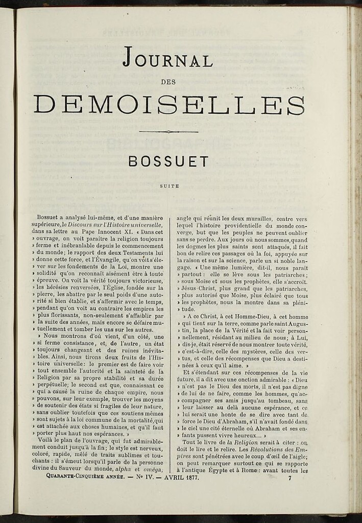Miniatura de Journal des Demoiselles. Abril 1877