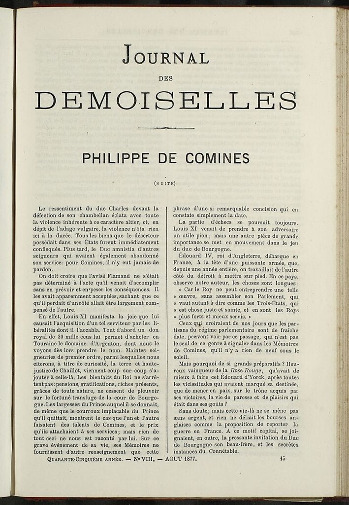 Miniatura de Journal des Demoiselles. Agosto 1877