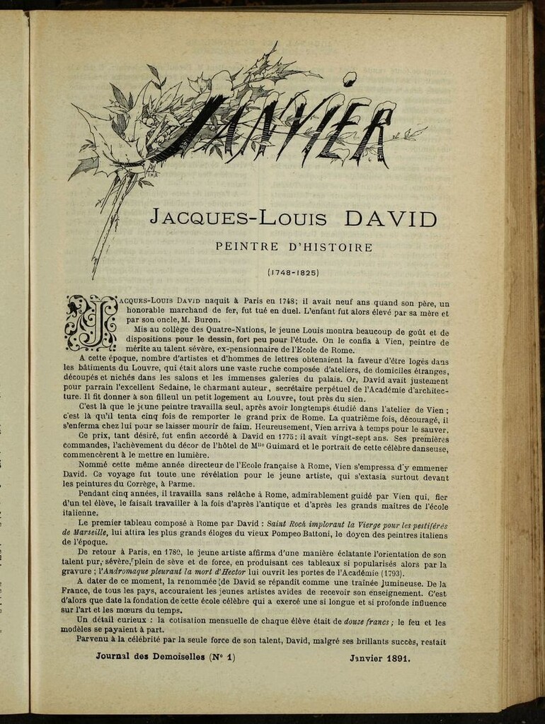 Miniatura de Journal des Demoiselles. Enero 1891