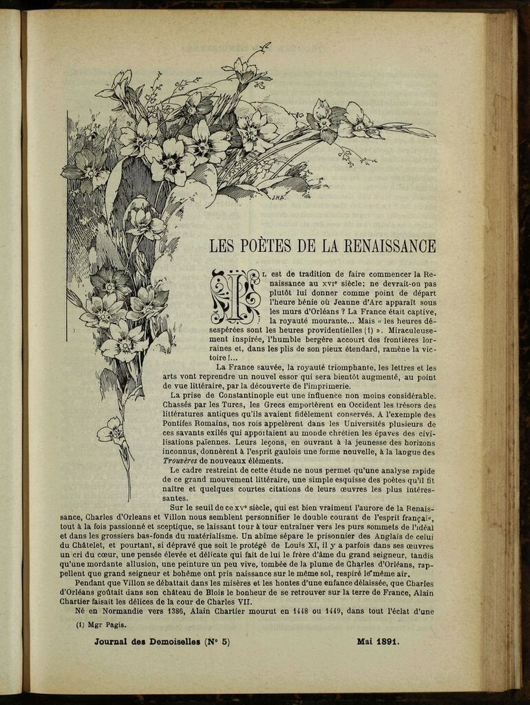 Miniatura de Journal des Demoiselles. Mayo 1891