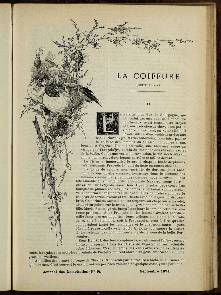 Miniatura de Journal des Demoiselles. Septiembre 1891