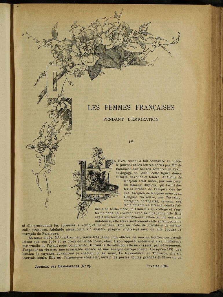 Miniatura de Journal des Demoiselles. Febrero 1894