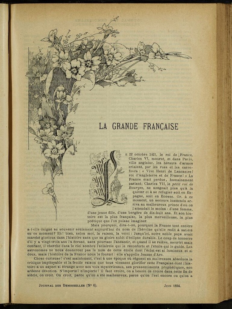 Miniatura de Journal des Demoiselles. Junio 1894