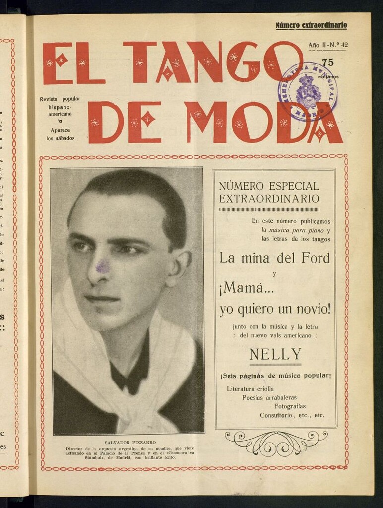 Miniatura de El Tango de Moda : revista popular hispano-americana. Aparece los sábados. Nº 42